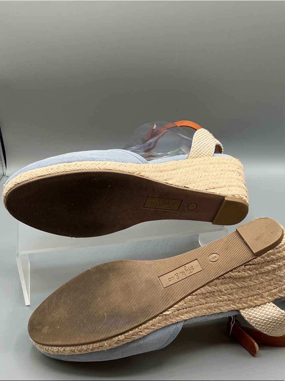 Style & Co. Mailena Light Blue Espadrille Wedge Ankle-Strap Sandals, size 8 - Picture 7 of 8